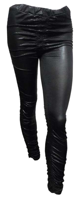 Shiny Ruched Leggings (One size to fit small to medium): End of Winter Sale