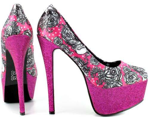 Iron Fist Pink Glitter Platforms