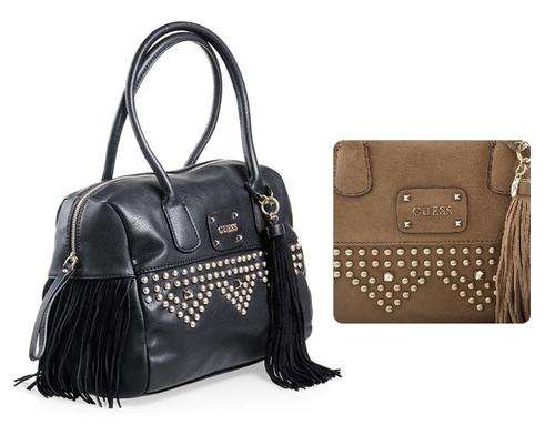 Guess Pavilla Box Satchel Handbag (Available in CAMEL)