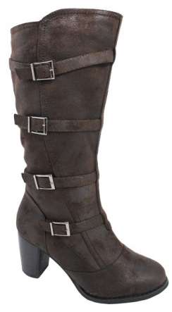 Tall Boots - Brown Suede-look (Size 4)