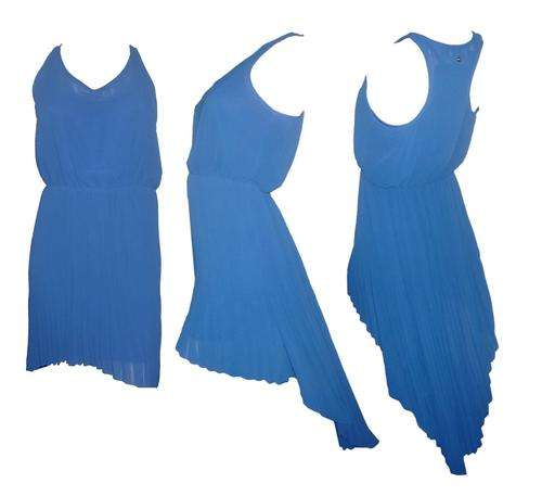 Guess Pleated Georgette Hi-Low Dress