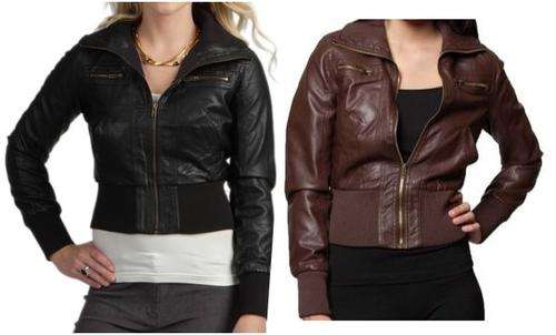 Ambiance PU Bomber Biker Jacket | Available in Black & Brown