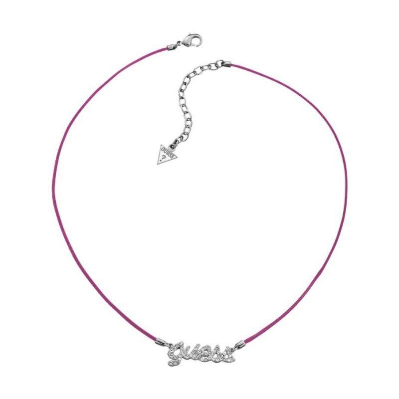 Guess Jewellery: Pave Script Logo Cord Necklace