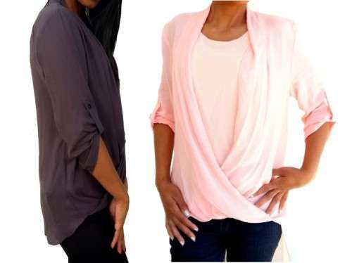 Drape Front Blouse | Available in Charcoal & Blush