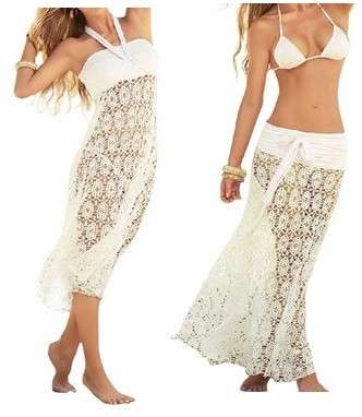 Beach Wear: Convertible Beach Cover Dress/Skirt - One size for Small to Large