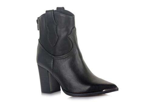 Exé Western Ankle Heel Booties | Available in Black & Tan