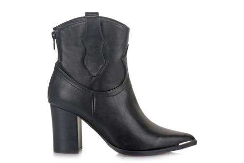 Exé Western Ankle Heel Booties | Available in Black & Tan