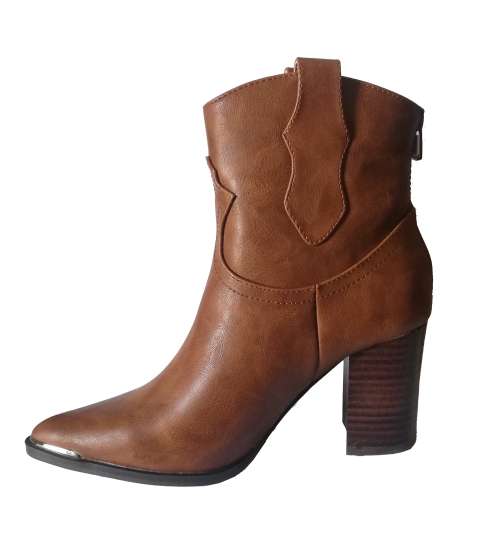 Exé Western Ankle Heel Booties | Available in Black & Tan