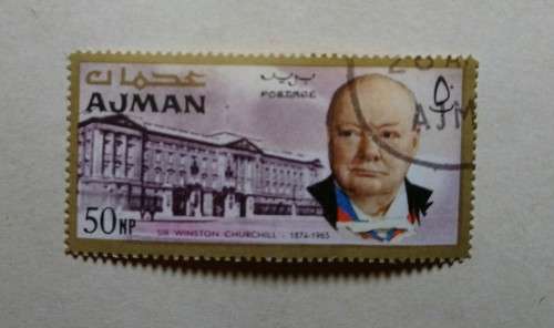 50 NP Sir Winston Churchill Stamp Ajman