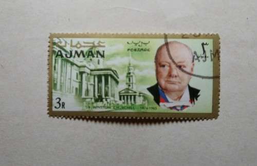3 R Sir Winston Churchill Stamp Ajman