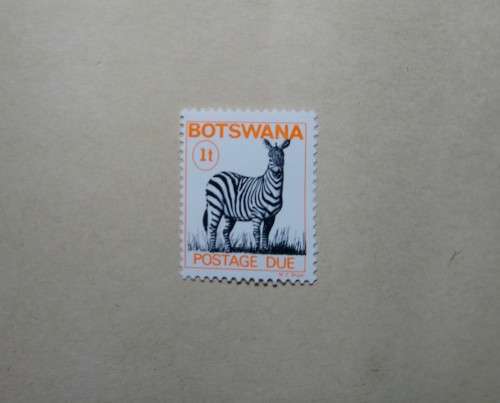 1 t Botswana Stamp Mint Postage Due Zebra