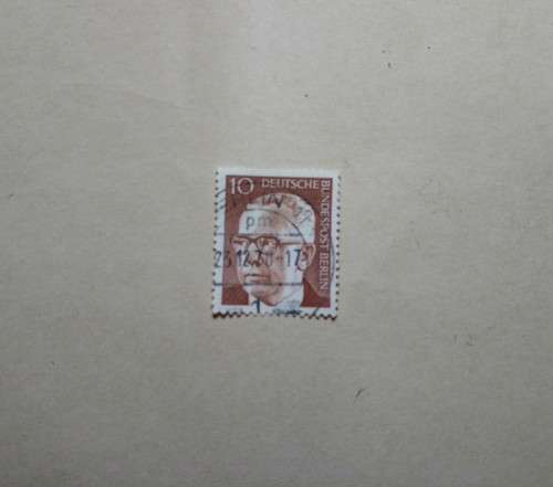 10 pf Deutsche Bundespos Stamp Gustav Heinemann