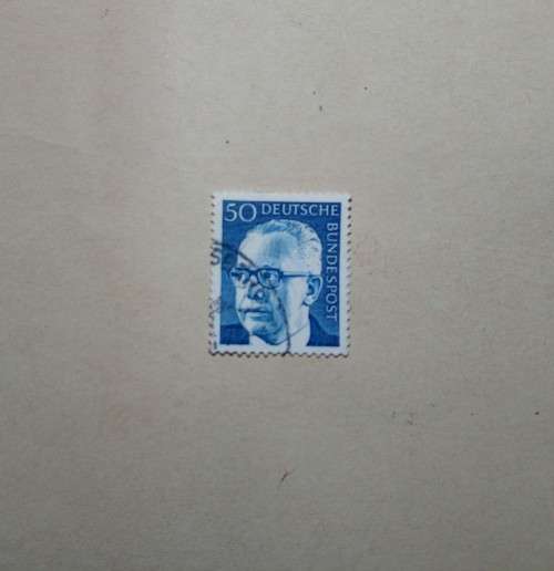 50 pf Deutsche Bundespos Stamp Gustav Heinemann