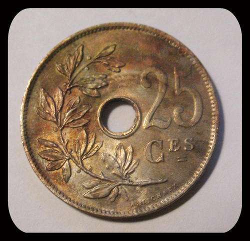 1927 25 Centimes Belgian Coin