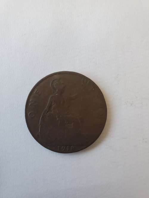 1918 British One Penny Coin