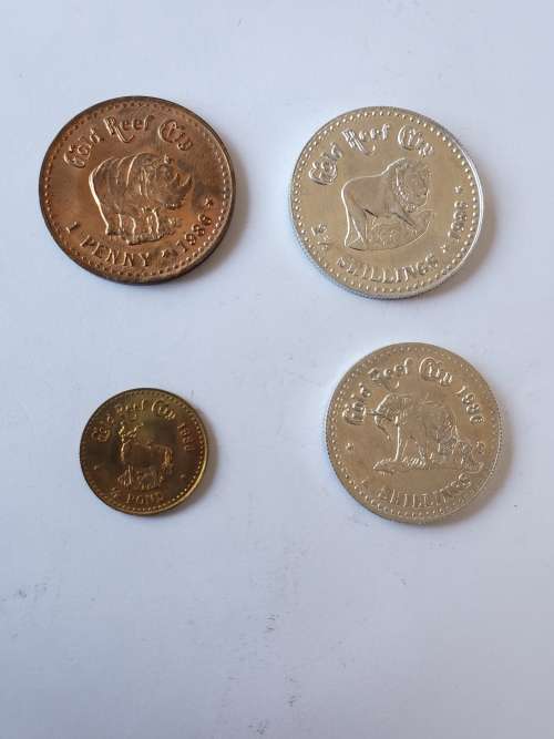 1986 Gold Reef City Token Set of 4 Token Coins
