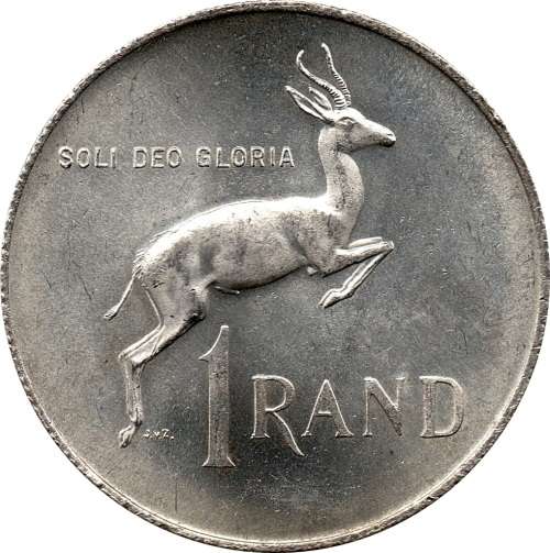 1966 South Africa R1 One Rand Silver Coin