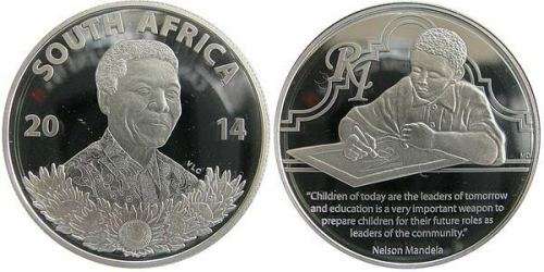 South Africa - 1 Rand Silver Be / Proof 2014 - Nelson Mandela