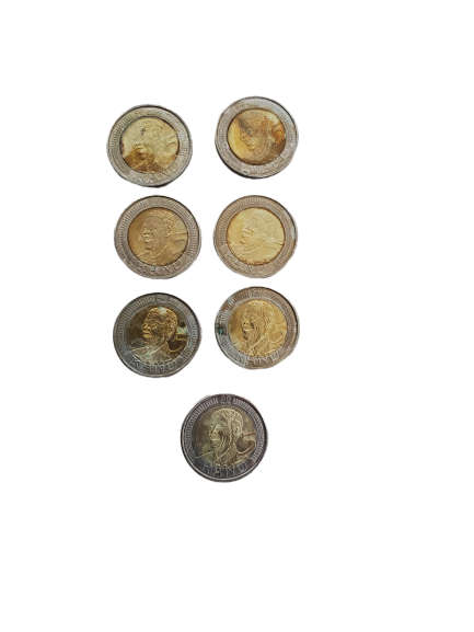 7 x 2008 Mandela R5 Five Rand Coins One Bid on All Coins