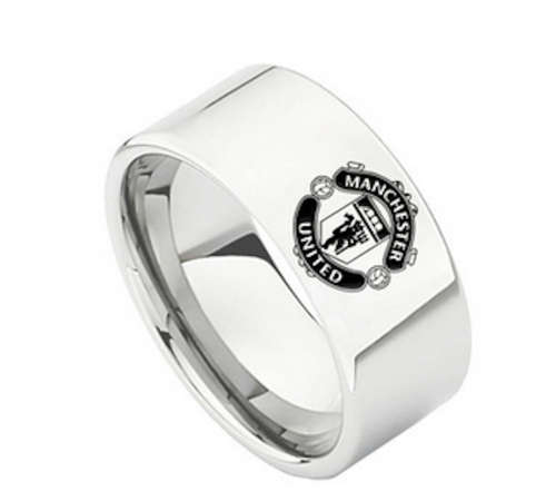 Manchester United Ring Stylish Stainless Steel Silver Ring MUFC   5 Sizes Available