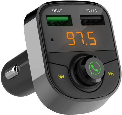 Wireless Charger FM Transmitter With 2 USB Data Charger Ports Q-T104