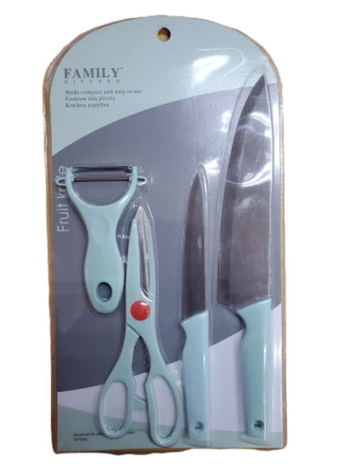 Family Kitchen 2 Knife Set With Peeler and Scissors