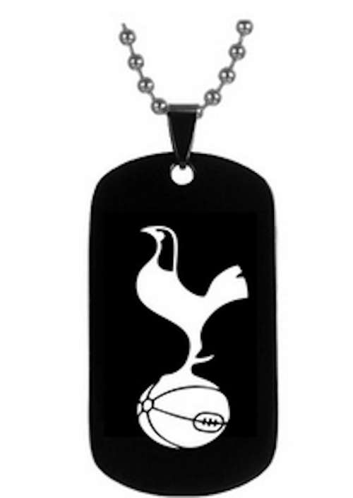 Tottenham Spurs Necklace Spurs Football Club Logo Dog Tag Necklace - Black