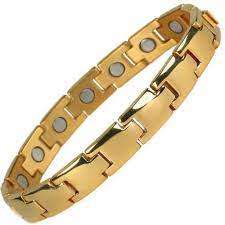 Titanium Magnetic Bracelet With Golden Coating  For Pain Relief