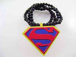 Good Wood Hip Hop Necklace  Superman Pendant