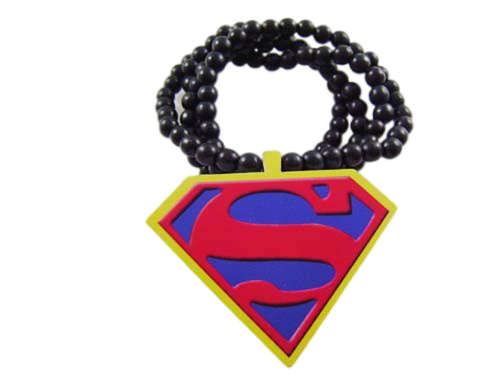 Superman Hip Hop Necklace Good Wood Extra Long Necklace