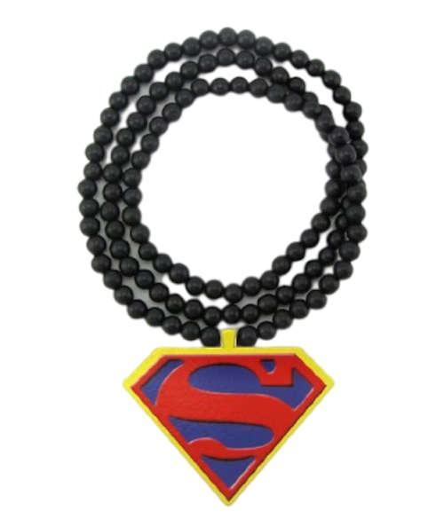 Superman Hip Hop Necklace Good Wood Extra Long Necklace