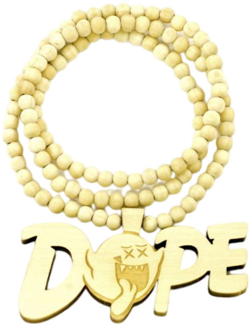 Dope Pendant Hip Hop Necklace Good Wood Extra Long Necklace - Brown , Black And White Available