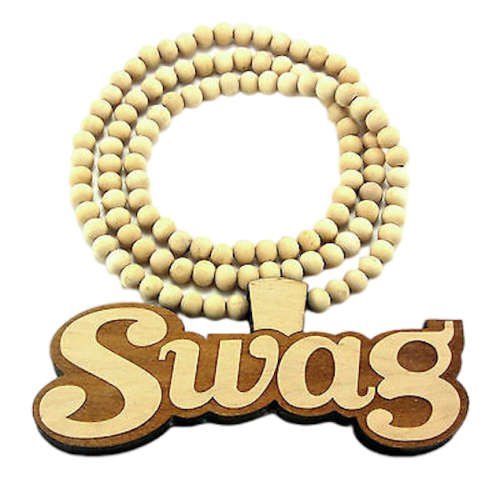 Swag Pendant Hip Hop Necklace Good Wood Extra Long Necklace - Black And White Available