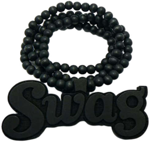 Swag Pendant Hip Hop Necklace Good Wood Extra Long Necklace - Black And White Available