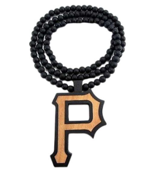 P Pittsburg Pendant Hip Hop Necklace Good Wood Extra Long  Necklace Gold And Silver Available
