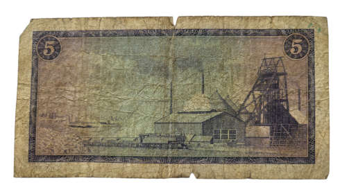 1975 No Date South Africa Reserve Bank 5 Rand Note R5