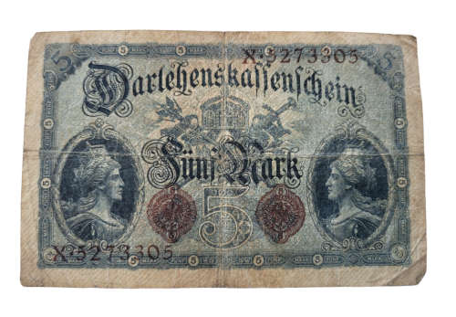 1914 Germany 5 Mark Darlehenskassenschein