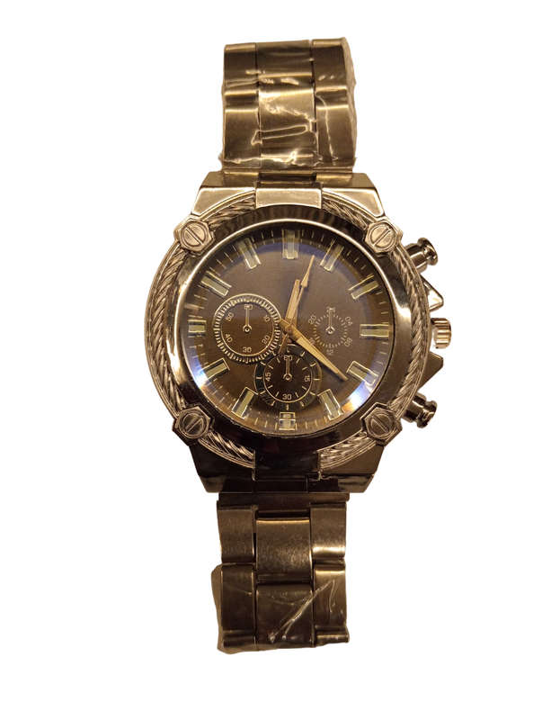 Stunning Mens Analogue Watch - Stylish Grey Face With Steel Band -Classic Round Face