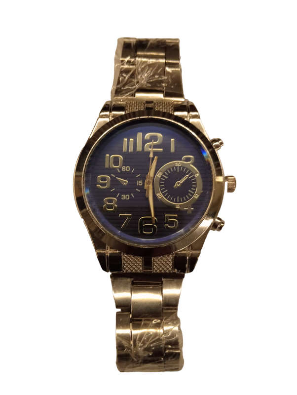 Stunning Mens Analogue Watch - Stylish& Simple Blue Face With Steel Band -Classic Round Face