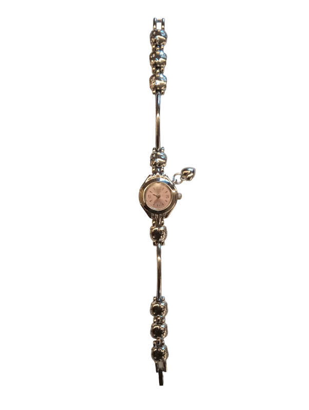 Stunning Analogue Watch Bracelet For Women-Stylish White Face on a Charm Bracelet