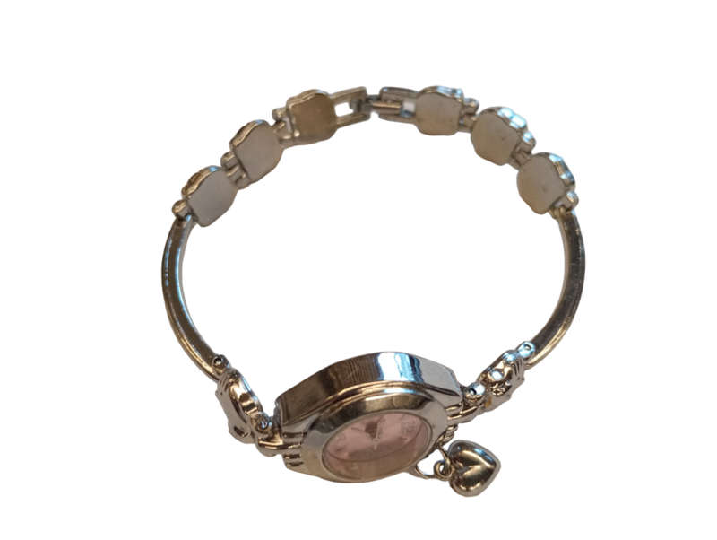 Stunning Analogue Watch Bracelet For Women-Stylish White Face on a Charm Bracelet