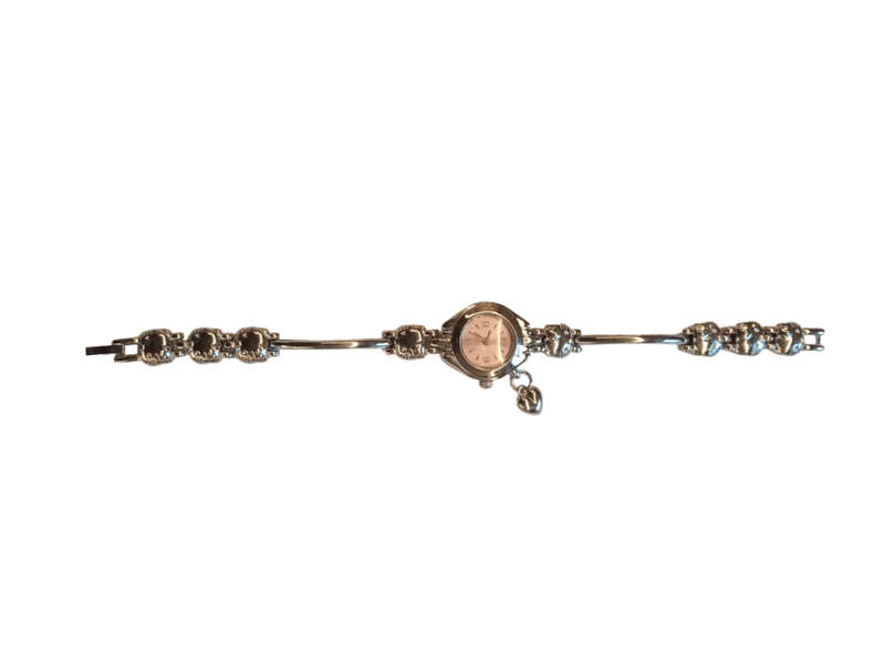 Stunning Analogue Watch Bracelet For Women-Stylish White Face on a Charm Bracelet
