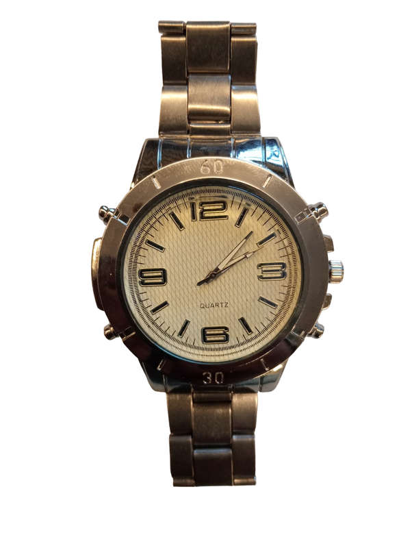 Mens Analogue Watch - Classic Mesh Face With Steel Band -Large Round Face