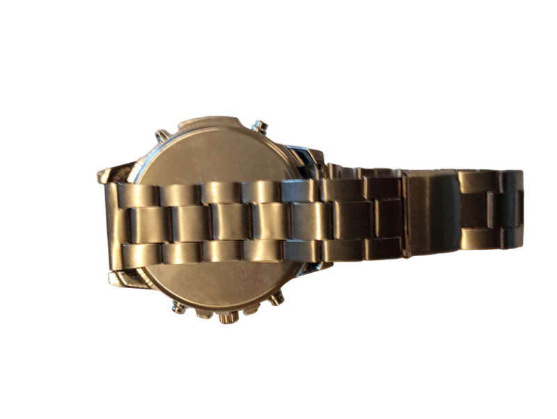 Mens Analogue Watch - Classic Mesh Face With Steel Band -Large Round Face