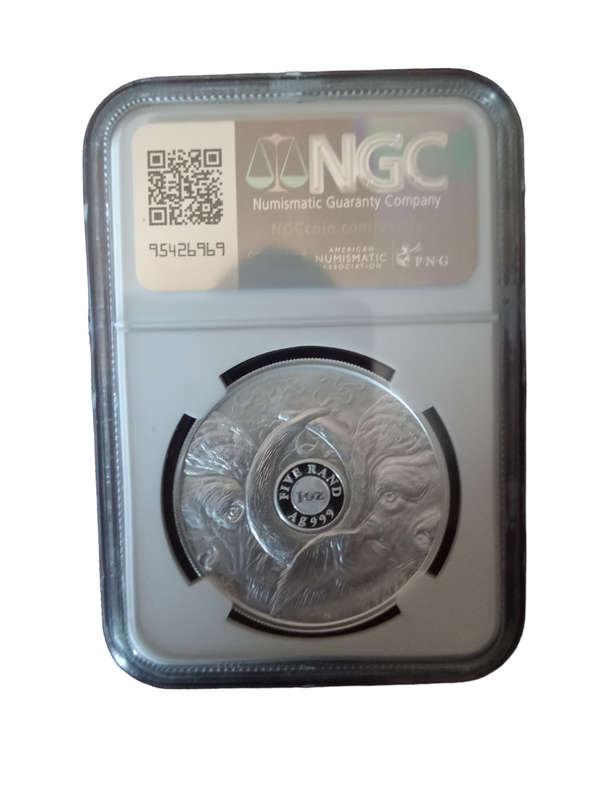 Start @R1 , BIG 5 1oz FINE SILVER -BUFFALO PRIVY - PF70UC - NGC GRADE MINTAGE  1000 - Crazy R1 Start