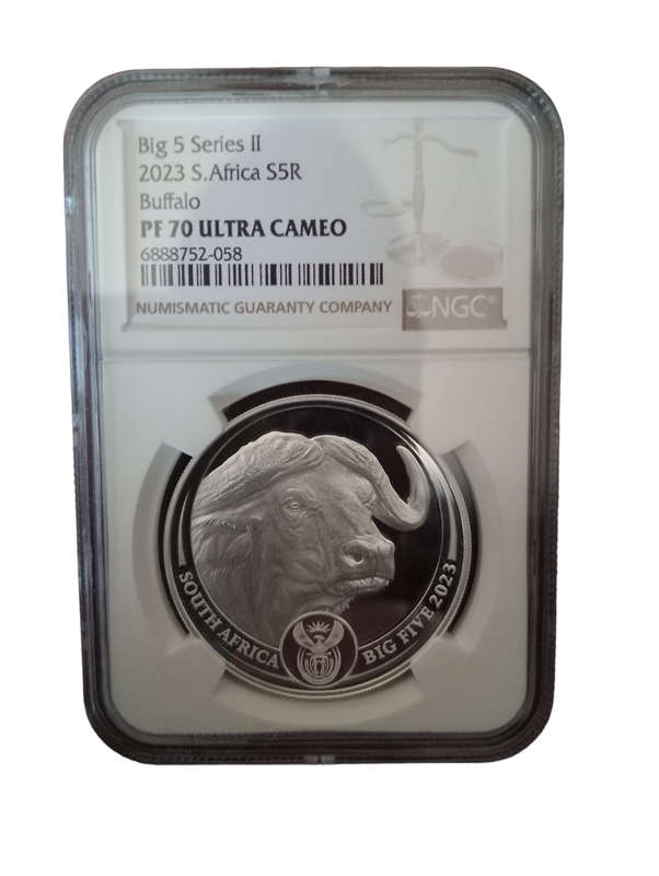 Start @R1 , BIG 5 1oz FINE SILVER -BUFFALO PRIVY - PF70UC - NGC GRADE MINTAGE  1000 - Crazy R1 Start