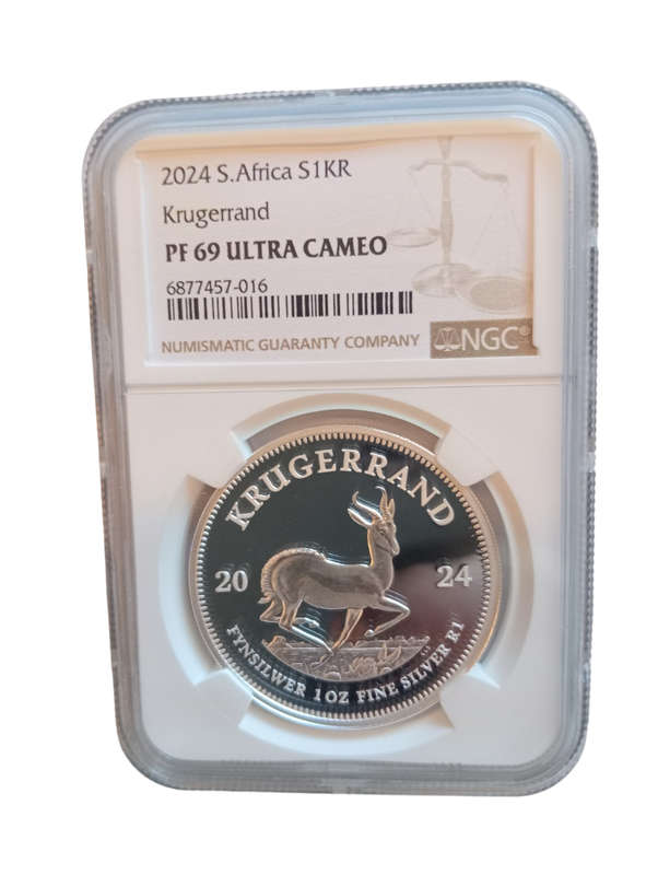 2024 Pure Silver Ounce Proof Krugerrand NGC Graded PF69 -Stunning Proof Silver Coin