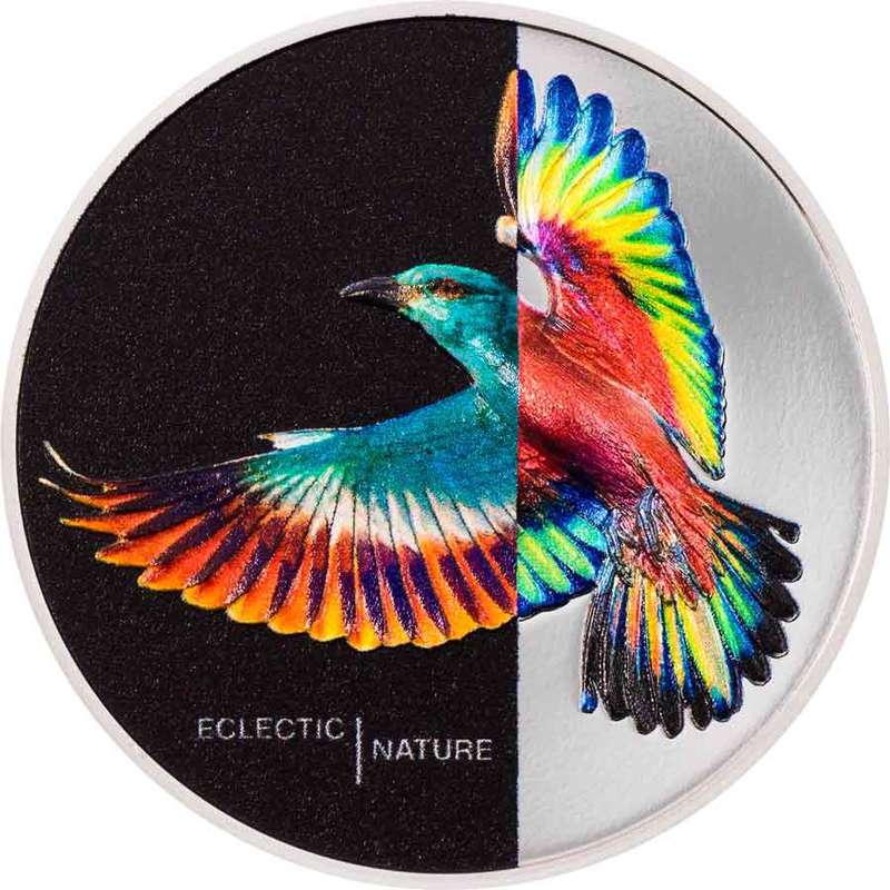 2022 Cook Islands Roller 1oz .999 Silver Coin Eclectic Nature Bird .Stunning Colourised Silver Coin