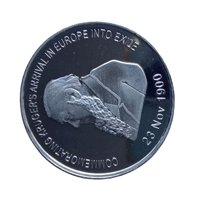 One Ounce Fine Silver Medallion Coin Commemorating Paul Kruger Departure into Exile