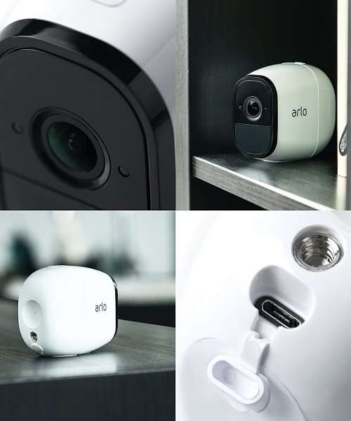 Arlo Pro by NETGEAR Security System with Siren  3 Rechargeable Wire-Free HD Cameras with Audio.